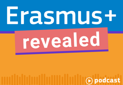 Bild: Visual der Podcastreihe "Erasmus+ revealed"