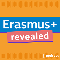 Bild: Visual der Podcastreihe "Erasmus+ revealed"